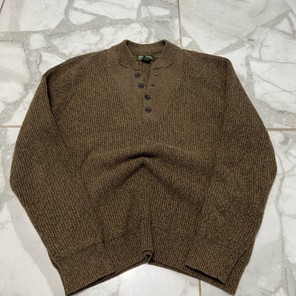 Eddie Bauer Men's Brown Crewneck Sweater